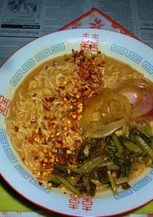 市販の袋麺で酒粕ラーメン＋大根葉焼酎漬け-レシピのメイン写真