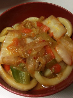 鍋のシメに♪味噌キムチうどん-レシピのメイン写真