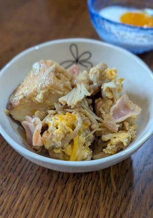 ご飯が進む！厚揚げとえのきのベーコン卵炒め-レシピのメイン写真