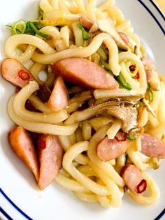 ペペロンチーノうどん☆ワンパン!-レシピのメイン写真