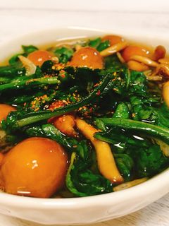 白だしで簡単!春菊となめこのさっと煮-レシピのメイン写真