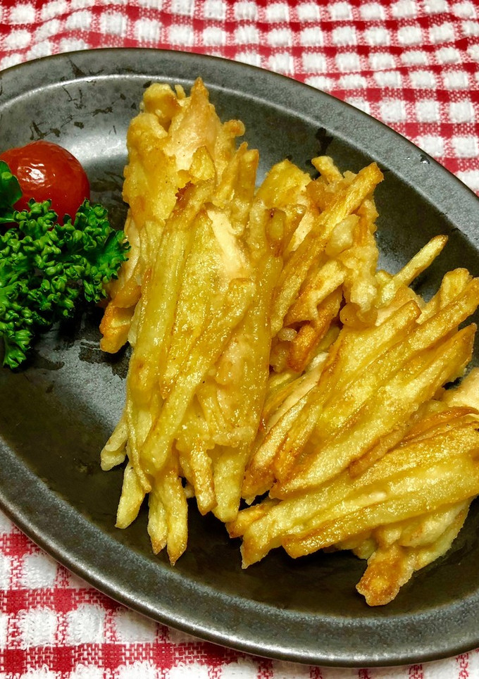 香ばしい★鶏ささ身とじゃが芋のかき揚げ天-レシピのメイン写真