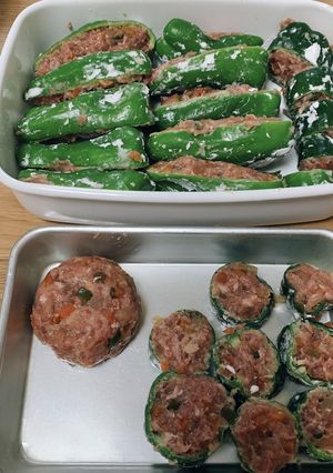 プルコギ味ピーマンの肉詰め2種-レシピのメイン写真