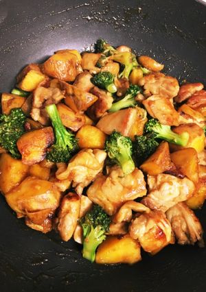 鶏肉さつまいもブロッコリー甘辛炒め〜時短-レシピのメイン写真