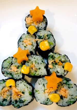 クリスマスツリー海苔巻き【離乳食手掴み】-レシピのメイン写真