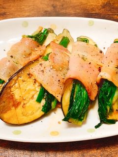 茄子と万能ねぎのバター醤油ベーコン焼き-レシピのメイン写真
