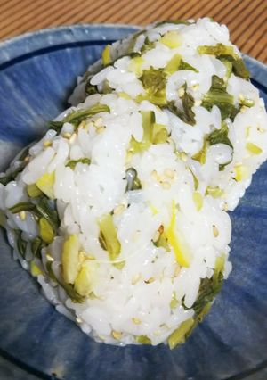 新鮮な大根葉のシャキシャキ柚子おにぎり-レシピのメイン写真