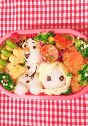 アナ雪　エルサとオラフ　キャラ弁　デコ弁-レシピのメイン写真