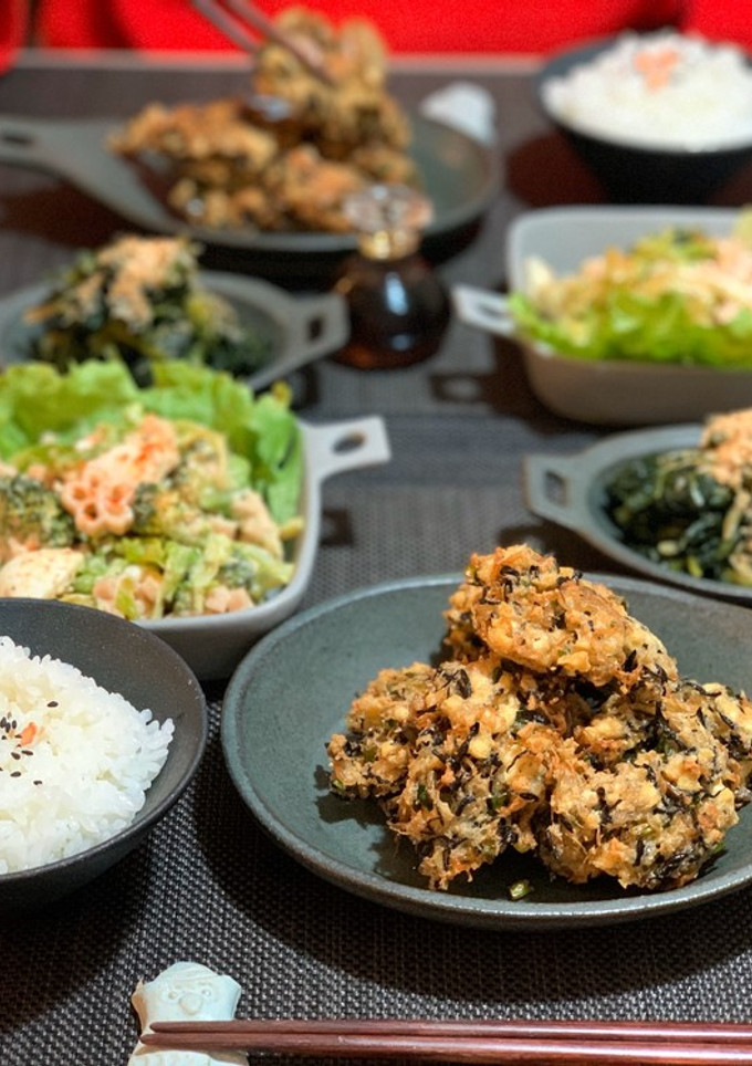 豆腐と山芋とひじきの落とし揚げ-レシピのメイン写真
