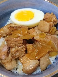 レンチンで簡単!豚角煮丼-レシピのメイン写真