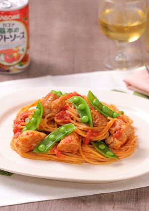 鶏肉とスナップえんどうのトマトパスタ-レシピのメイン写真