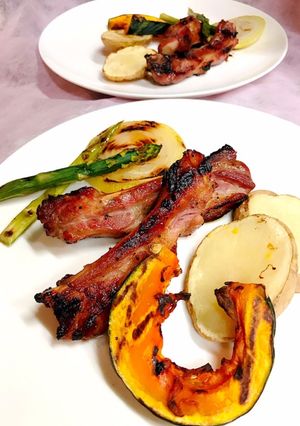スペアリブと野菜のココットプレート焼き-レシピのメイン写真