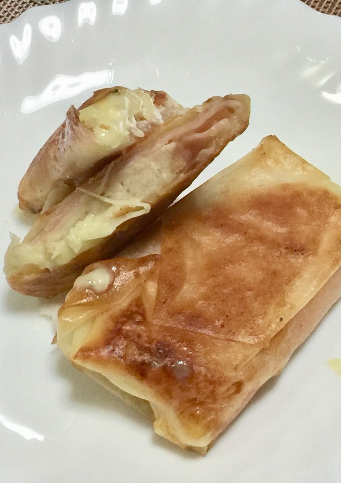 酒粕とハム＆チーズの春巻きの皮包み焼き-レシピのメイン写真