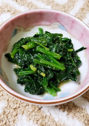 超簡単!レンチンだけほうれん草のごま和え-レシピのメイン写真