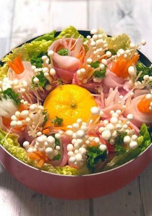 お花畑な柚子鍋 冬至 にもどうぞ-レシピのメイン写真