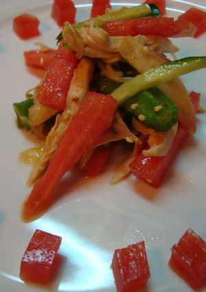 すいかと夏野菜胡麻酢withすいかゼリー-レシピのメイン写真