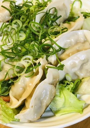 レトルト●焼き餃子をのせる＝餃子サラダ-レシピのメイン写真