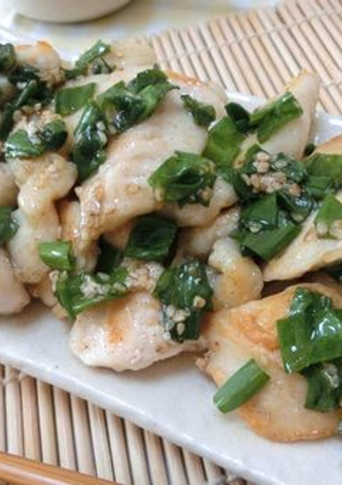 しっとりやわらか♪　鶏むねのねぎ塩炒め-レシピのメイン写真