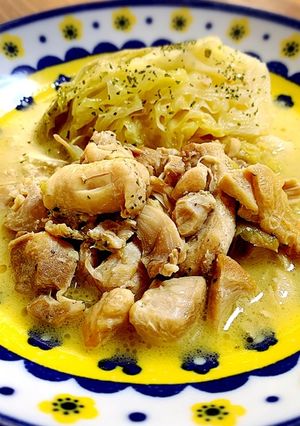 鶏もも肉とキャベツのレモンバター煮-レシピのメイン写真