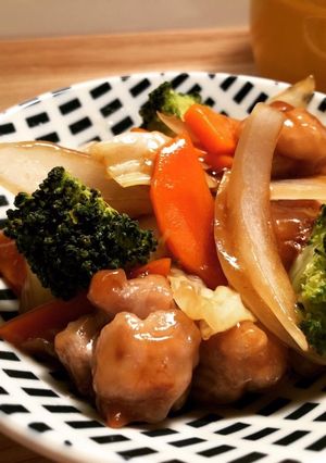 豚コマボールで酢豚-レシピのメイン写真