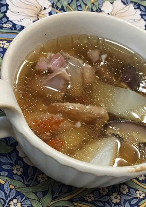 骨つきチキンとカブと椎茸のスープ-レシピのメイン写真