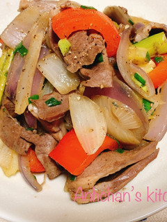 胡椒が効く豚ハツ炒め-レシピのメイン写真