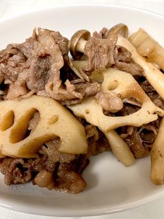 蓮根と牛肉ときのこのオイスター炒め-レシピのメイン写真