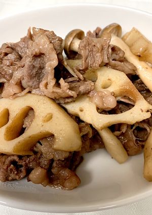 蓮根と牛肉ときのこのオイスター炒め-レシピのメイン写真