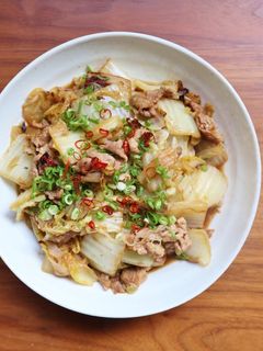 ご飯がすすむ甘辛味♪豚肉と白菜の味噌炒め-レシピのメイン写真