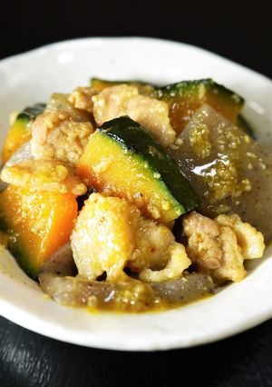 副菜に★豚ばら南瓜こんにゃく塩麹照り焼き-レシピのメイン写真
