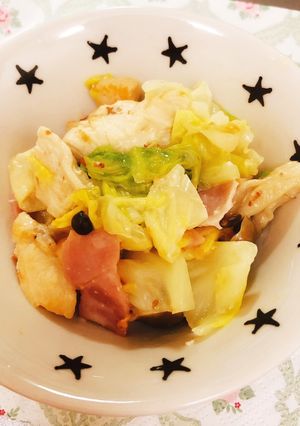 キャベツと鶏肉のおかかマヨ和え-レシピのメイン写真