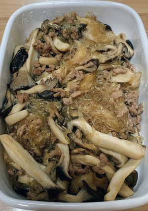 ひき肉ときのこのピリ辛春雨-レシピのメイン写真