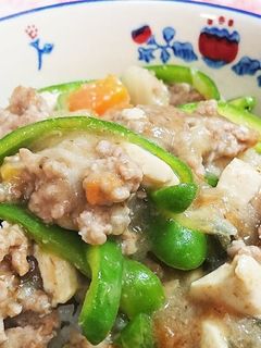 鍋の残りとしゃきしゃきピーマンあんかけ丼-レシピのメイン写真