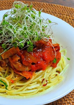 砂肝のトマトソースパスタ-レシピのメイン写真