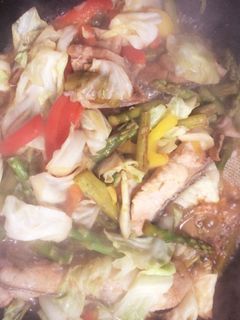 鮭と野菜のニンニク醤油バター-レシピのメイン写真