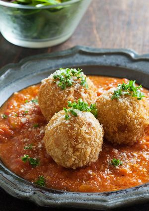 甘酒トマトソースの豆コロッケ-レシピのメイン写真