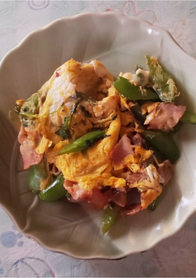 豆苗とエンドウ豆の卵とじ-レシピのメイン写真