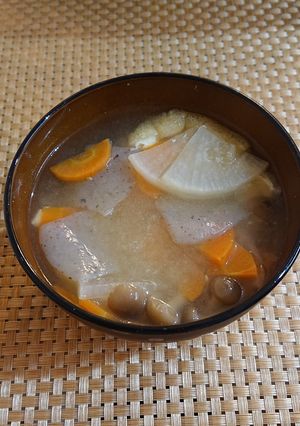 甘酒で簡単☆粕汁風味噌汁(*^^*)♪-レシピのメイン写真
