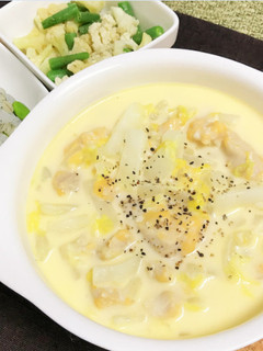 レンジで簡単白菜鶏むね肉のチーズスープ-レシピのメイン写真