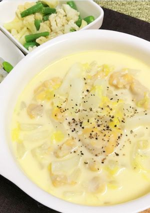 レンジで簡単白菜鶏むね肉のチーズスープ-レシピのメイン写真