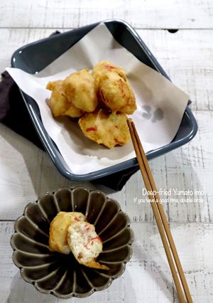 大和芋の落とし揚げ（カニかま・枝豆）-レシピのメイン写真