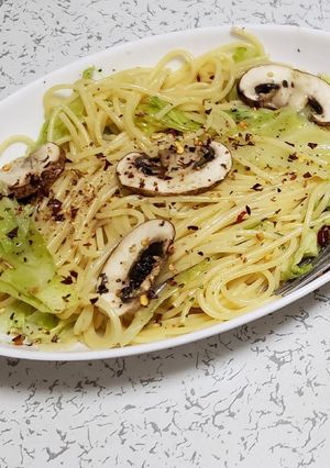 超簡単!レンチンキャベツペペロンチーノ-レシピのメイン写真