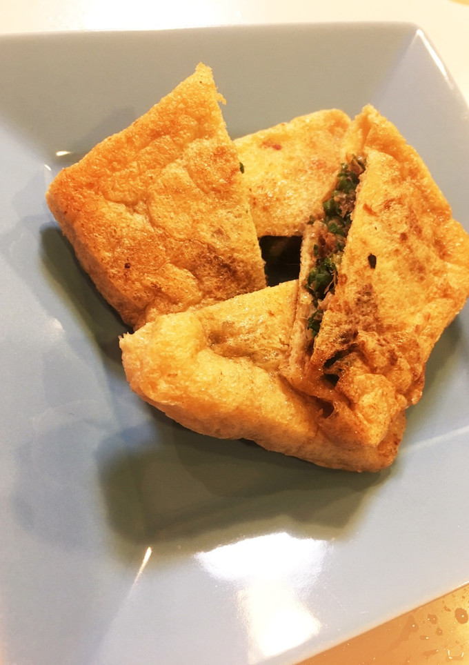 ネギと鰹節の揚げはさみ焼き-レシピのメイン写真