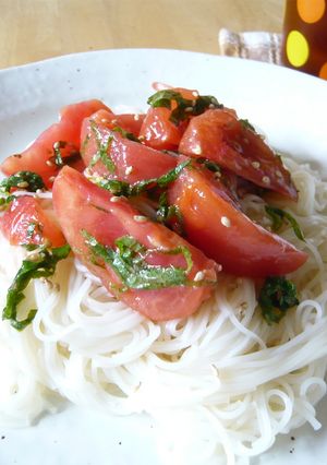 トマトの冷製そうめん-レシピのメイン写真