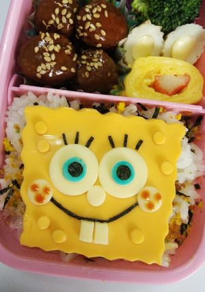 【簡単】スポンジボブ♡キャラ弁-レシピのメイン写真