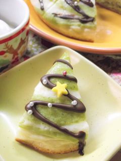 クリスマス パンケーキ♪三角ツリーケーキ-レシピのメイン写真