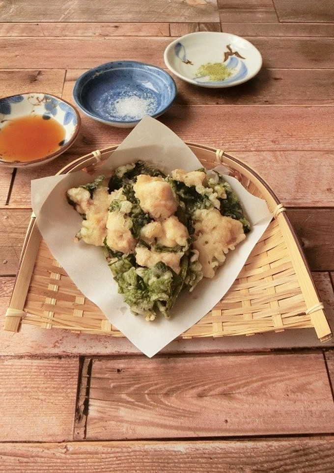 鶏肉とちぢみほうれん草のかき揚げ-レシピのメイン写真