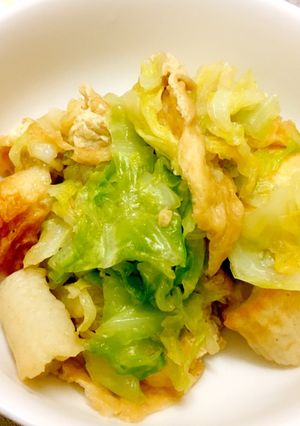 キャベツ・油揚げ・ちくわ煮-レシピのメイン写真