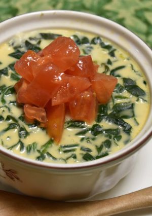 ほうれん草とチーズの茶碗蒸し-レシピのメイン写真