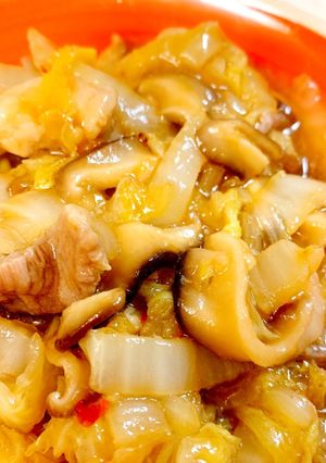 白菜大量消費 豚肉と白菜ピリ辛炒め-レシピのメイン写真